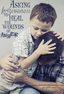 Do you ever struggle with getting angry at your children? Asking forgiveness can help heal the wounds of anger! 