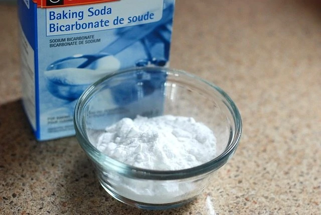 Baking soda as homemade bathroom cleaner soft scrub