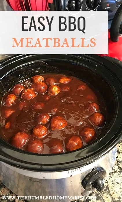 You're going to be able to whip up this easy barbecue meatball recipe in no time. Whether it's for a party, an easy weeknight dinner for your family, or to celebrate National Meatball Day, you'll want to add these meatballs to your recipe rotation! #EasyAppetizer #BBQ Meatballs