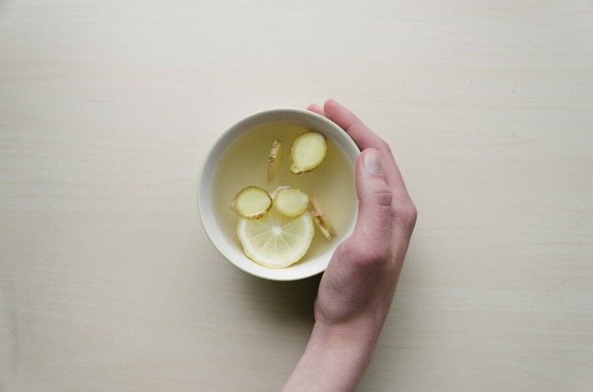 Sip ginger tea to offset the symptoms of morning sickness.