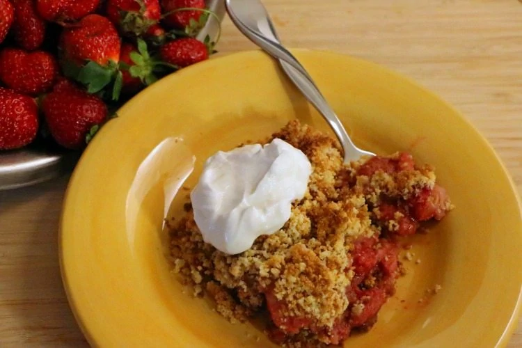 This gluten free strawberry cobbler recipe will guide you in making a dessert that melts in your mouth and leaves you begging for more. Not only is it gluten free but it's also sugar free, dairy free, and a Trim Healthy Mama S!