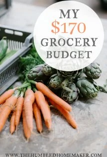 1 family of 4 spent just $170 for a month of groceries! Here's how they made it work, along with a sample menu plan! Cutting back on grocery spending helped them pay off student loans...