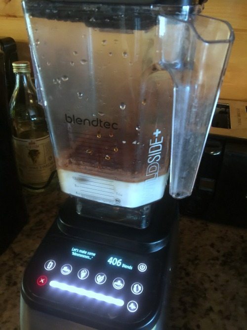 iced coffee in a blendtec