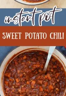 Sweet potato chili simmering in a pot.