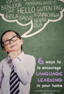 Whether you homeschool and are looking to add language learning to your school day or are interested in augmenting the language learning your children are already experiencing in their schools, I hope you will appreciate these 6 ways to encourage language learning in your home! 