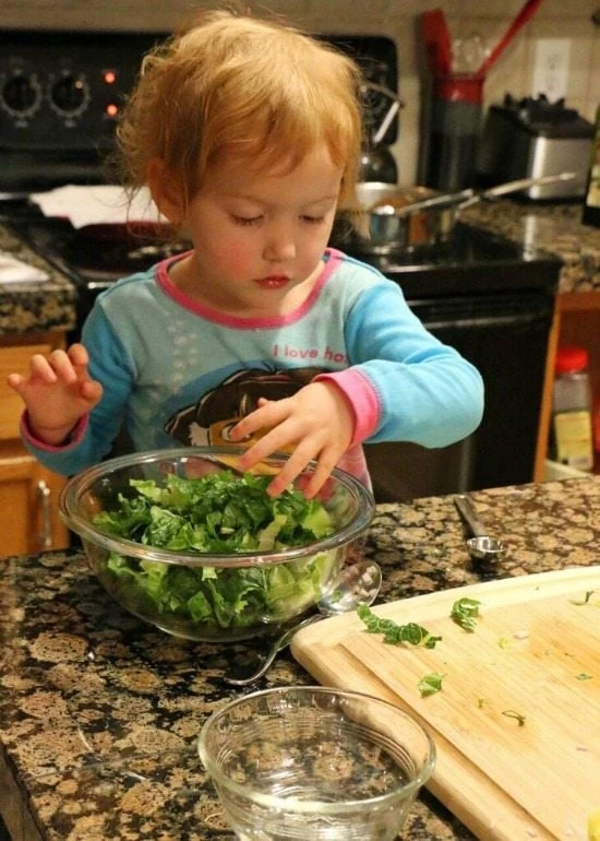 making the salad
