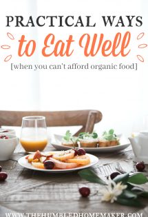 I remember feeling bad because we couldn't afford organic food, and I wanted to feed my children healthy food. Guess what?! I learned that you CAN feed your family well on a tight budget—organic or not!