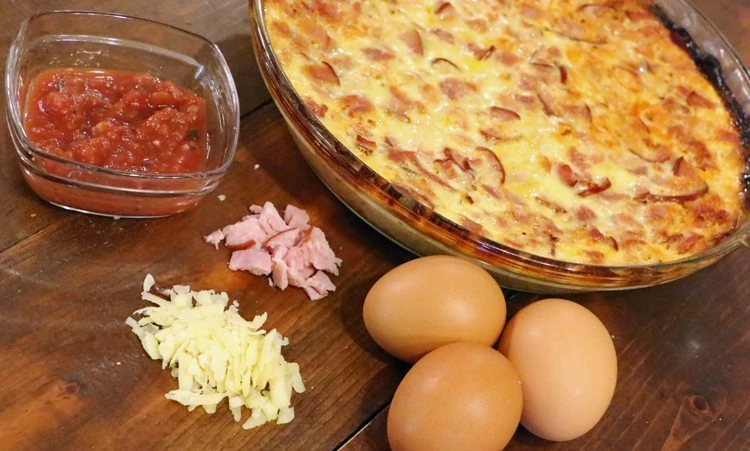 ham and cheese quiche recipe with ingredients 