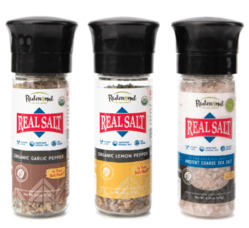3 bottles of Real Salt brand salt