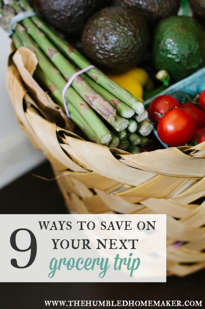 Every week I use strategies to save money at the grocery store. Here are 9 ways to save on your next grocery trip.