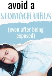 Dark-haired Asian girl writhing in pain from an apparent stomach virus she was unable to avoid after she tried to avoid a stomach virus after being exposed